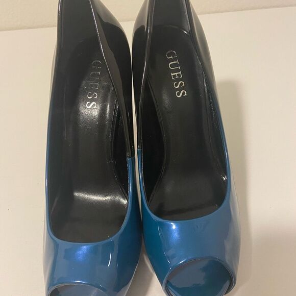 Guess Ombre black-blue Heels Open Toe Size 7M - Picture 6 of 10